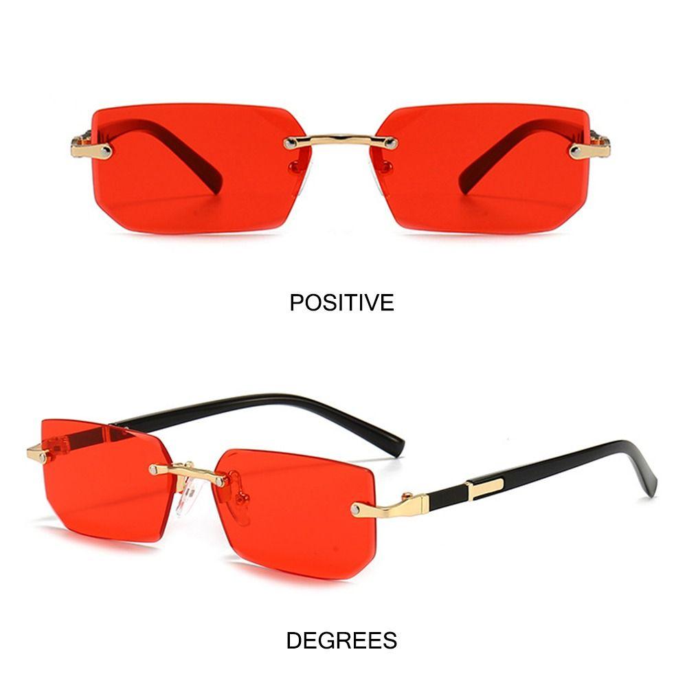 UV400 Protection Frameless Sun Glasses Y2K Eyewear Rimless Rectangle Sunglasses for Women & Men