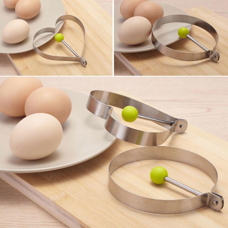 Circle Egg Mold Stainless Steel Egg Pancakes Bake Mold Kitchen Gadgets Frying Egg Lovely Shape Shaper Cooker Mould Rings 5pcs
