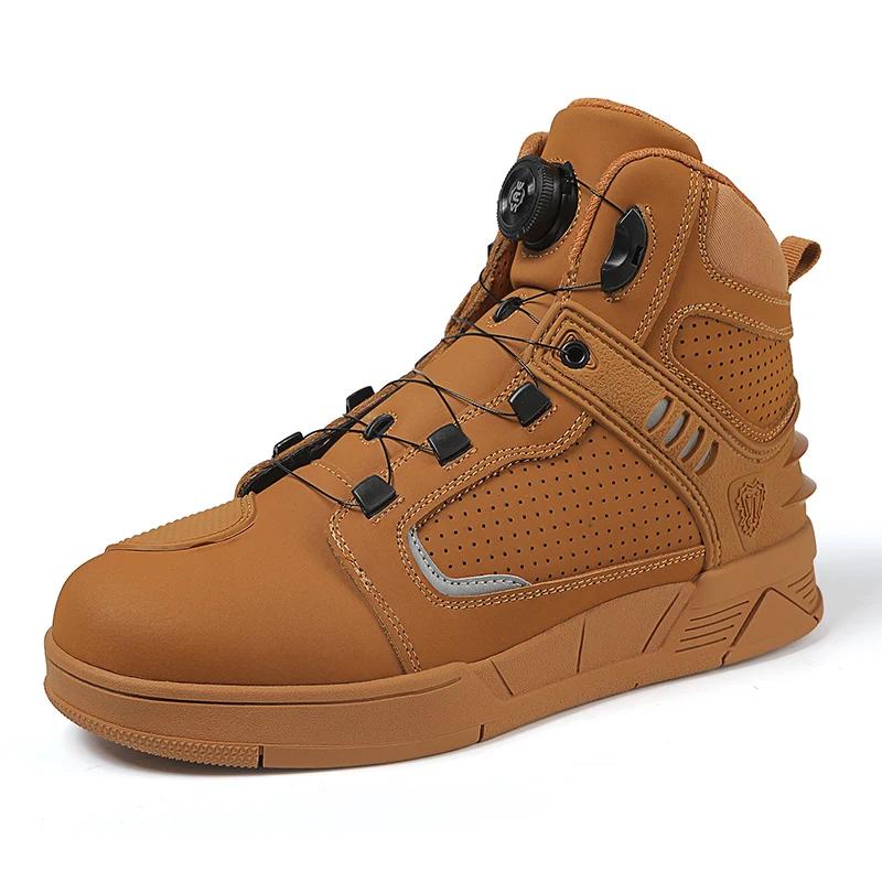 Riding Boots for Men Motorcycle New Leather Collision Avoidance Motos Shoes Anti Slip Wear-Resistant Motocross Protective Shoes