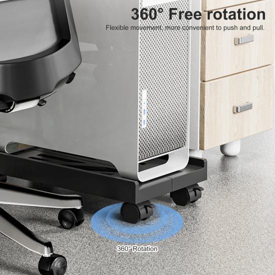 Подставка для ПК в корпусе Tower с колесиками под столом. Держатель процессора. Регулируемая стабильная подставка для мобильного компьютера для домашнего офиса.