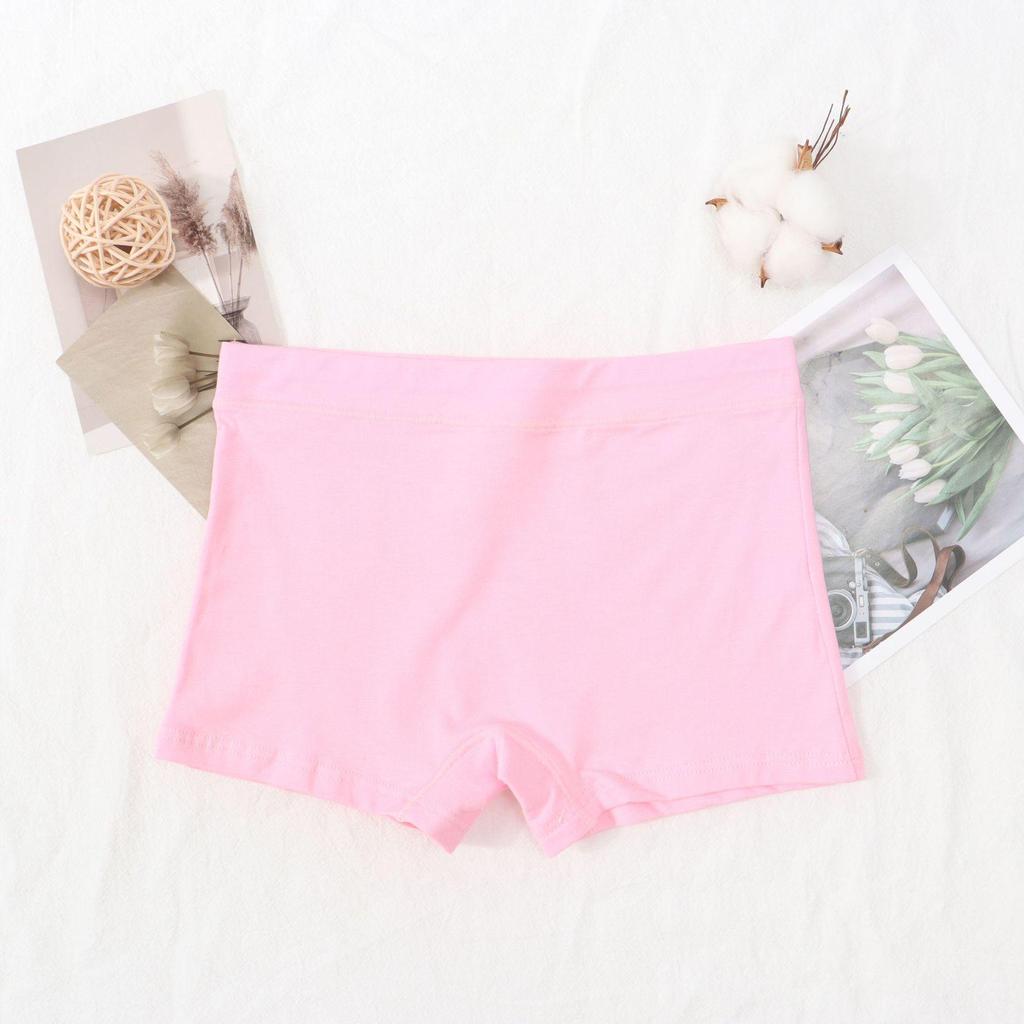Candy Color Mid-Waist Cotton Boxer Briefs - Women's Solid Underwear