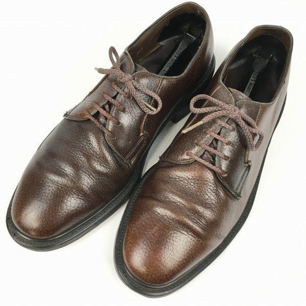 UFCW Pre-80s Vintage Plain Toe Civilian Service Shoes Brown size 8.5D 26.0-26.5 Men's(USED)