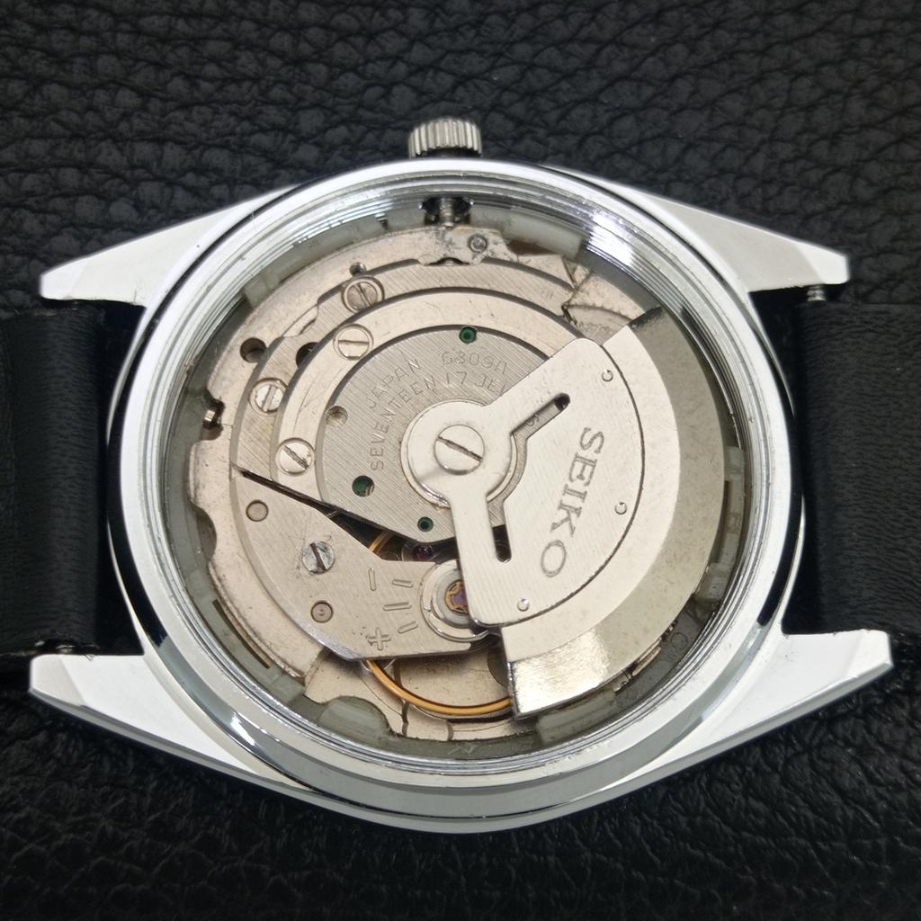 ЯПОНИЯ ВИНТАЖНЫЙ ОТРЕМОНТИРОВАННЫЙ SEIKO 5 АВТОМАТИЧЕСКИЙ 6309A МУЖСКИЕ ЧЕРНЫЕ ЧАСЫ a442414-1
