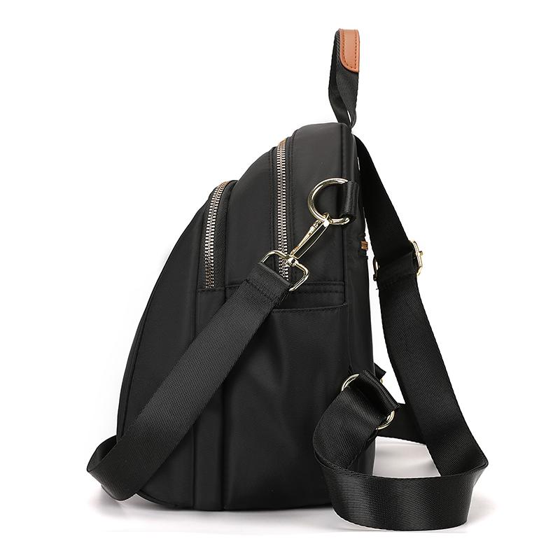 Solid Color Backpack Women's Lightweight Water-Repellent Nylon Travel Backpack