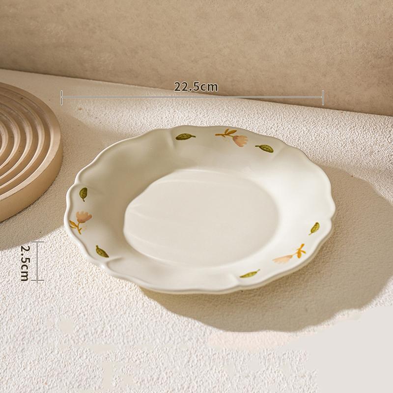 Ретро круглые цветы керамические тарелки ресторан изысканная обеденная тарелка современный стиль высококачественная бытовая посуда миски для риса