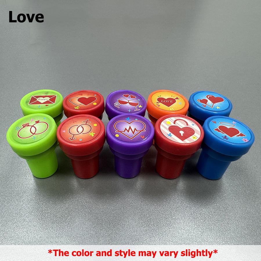 10pcs Cartoon Graffiti Seal Multi Styles Graffiti Tools Student Award Stamp Art Drawing Graffiti Accessories Birthday Party Gift