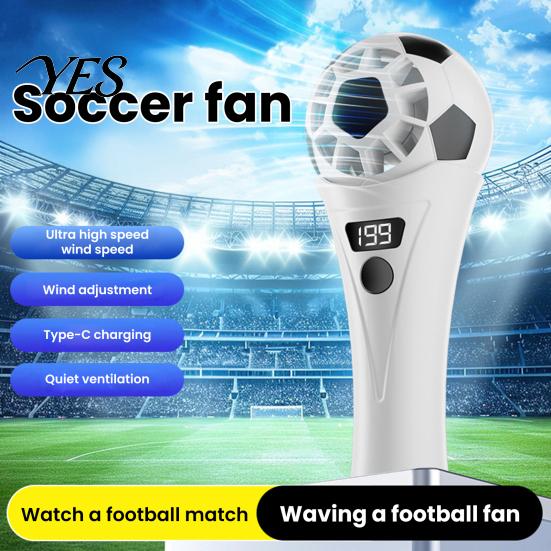 Lightweight Handheld Fan Soccer Fan, Mini USB Portable with 199 Speeds, World Mug 2026 Football Shape Cooling for Game Day, Sports Gift Outdoor