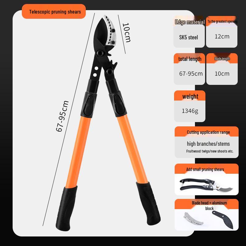 Heavy Duty Extendable Pruning Shears - SK5 Coarse Branch & Fruit Tree Pruner for Landscaping & Gardening