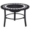 VidaXL Foyer Mosaic Garden Fire Pit Patio Fire Pit Terrace Fire Pit Outdoor Fire Pit Backyard Black and White 46721