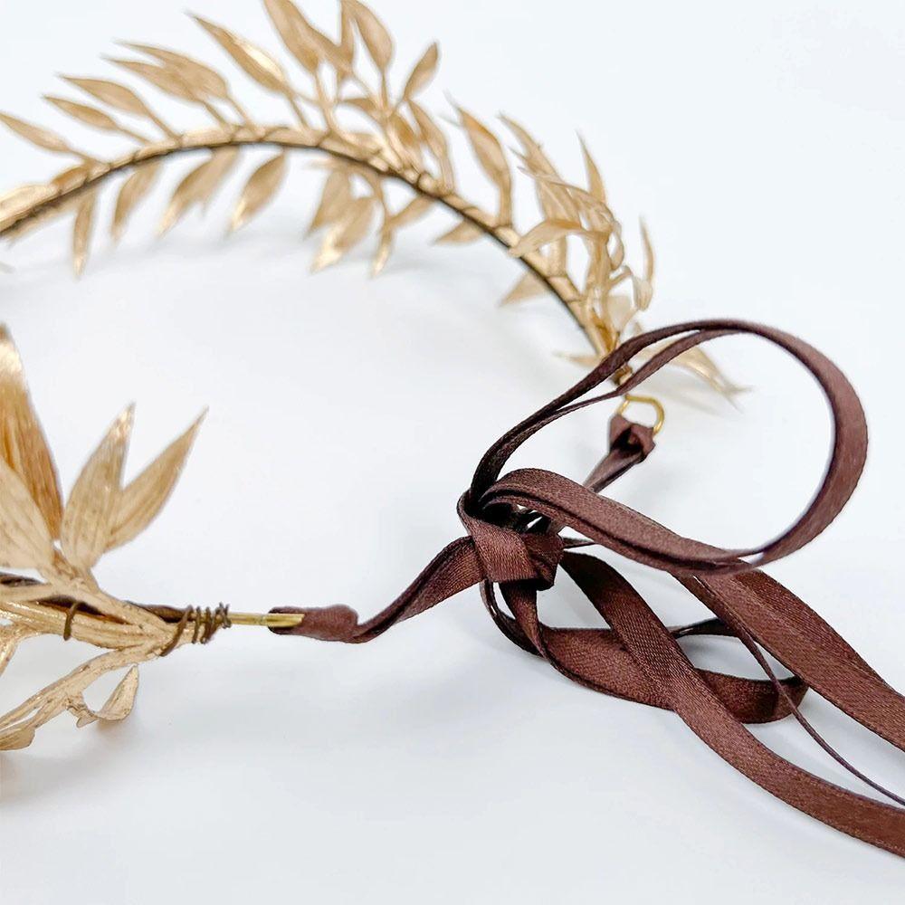 Gold God Elf Leaf Headpiece Royal King’s Headband  for King Men Adult Renaissance Toga Cospay
