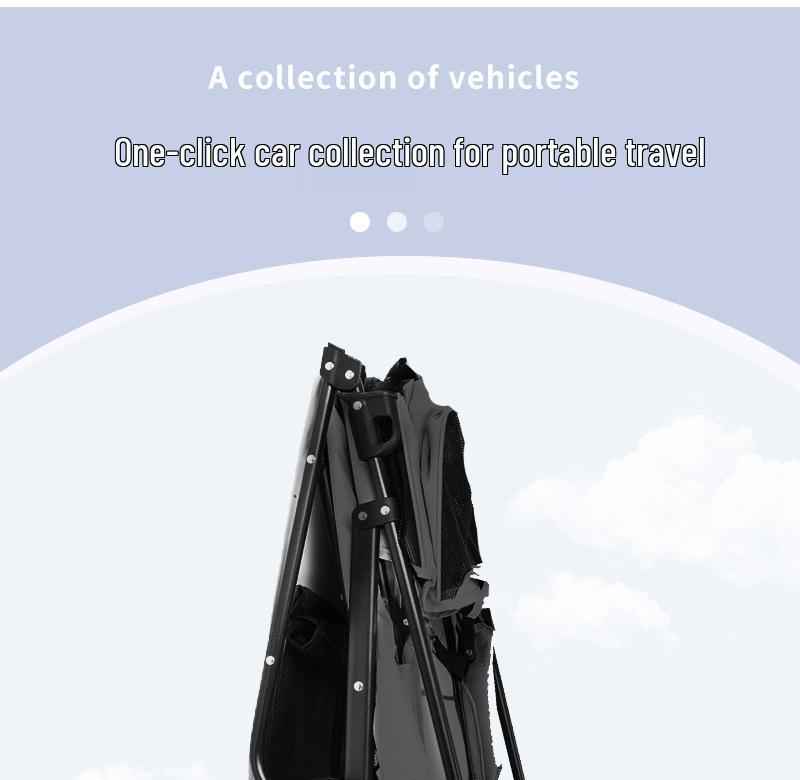 GVBB Compact Foldable Pet Stroller for Cats and Dogs - Lightweight, Detachable Design for Easy Travel.