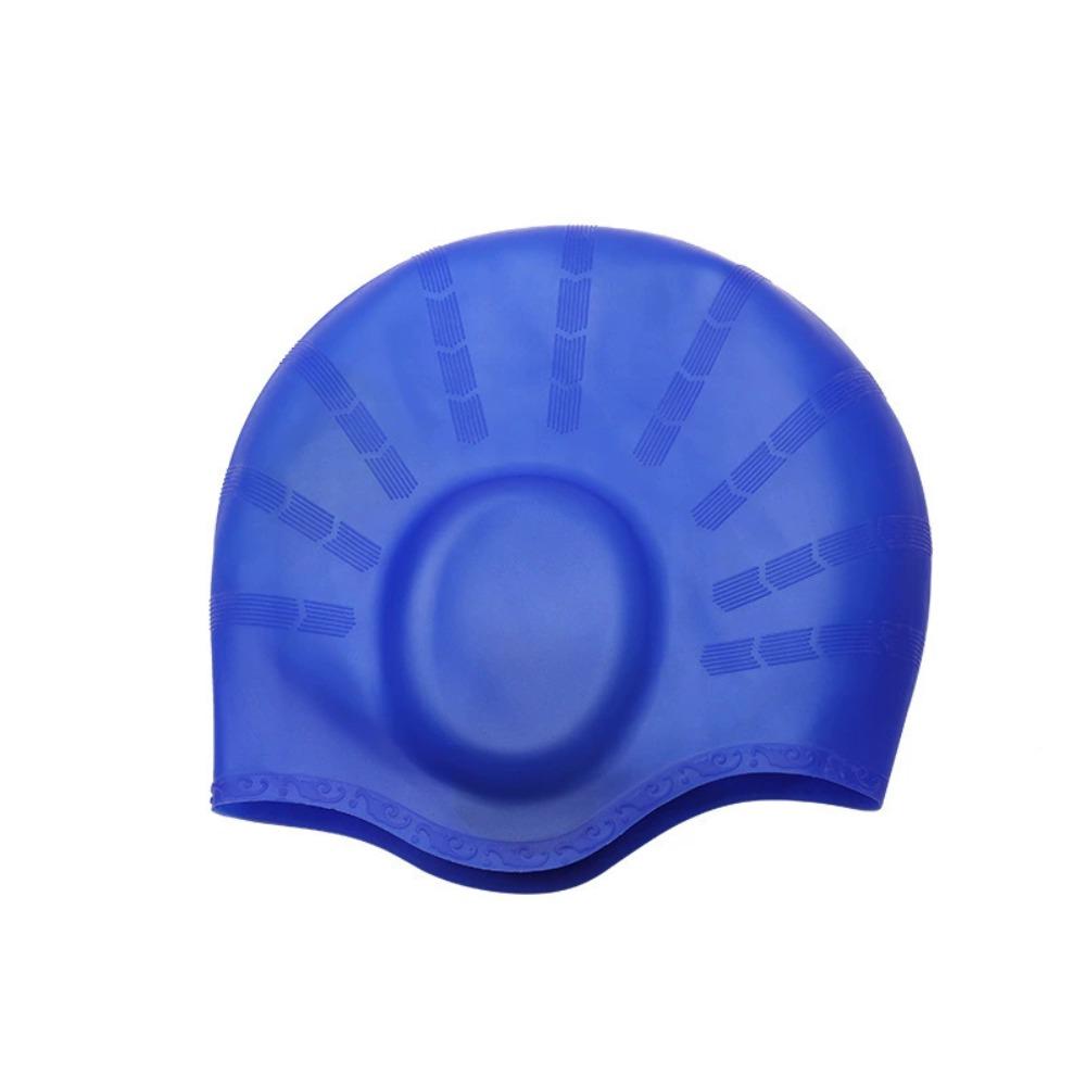 Ear Protection Silicone Swim Cap Ear Pockets Swim Hat Protect Long Hair Swimming Cap Boys