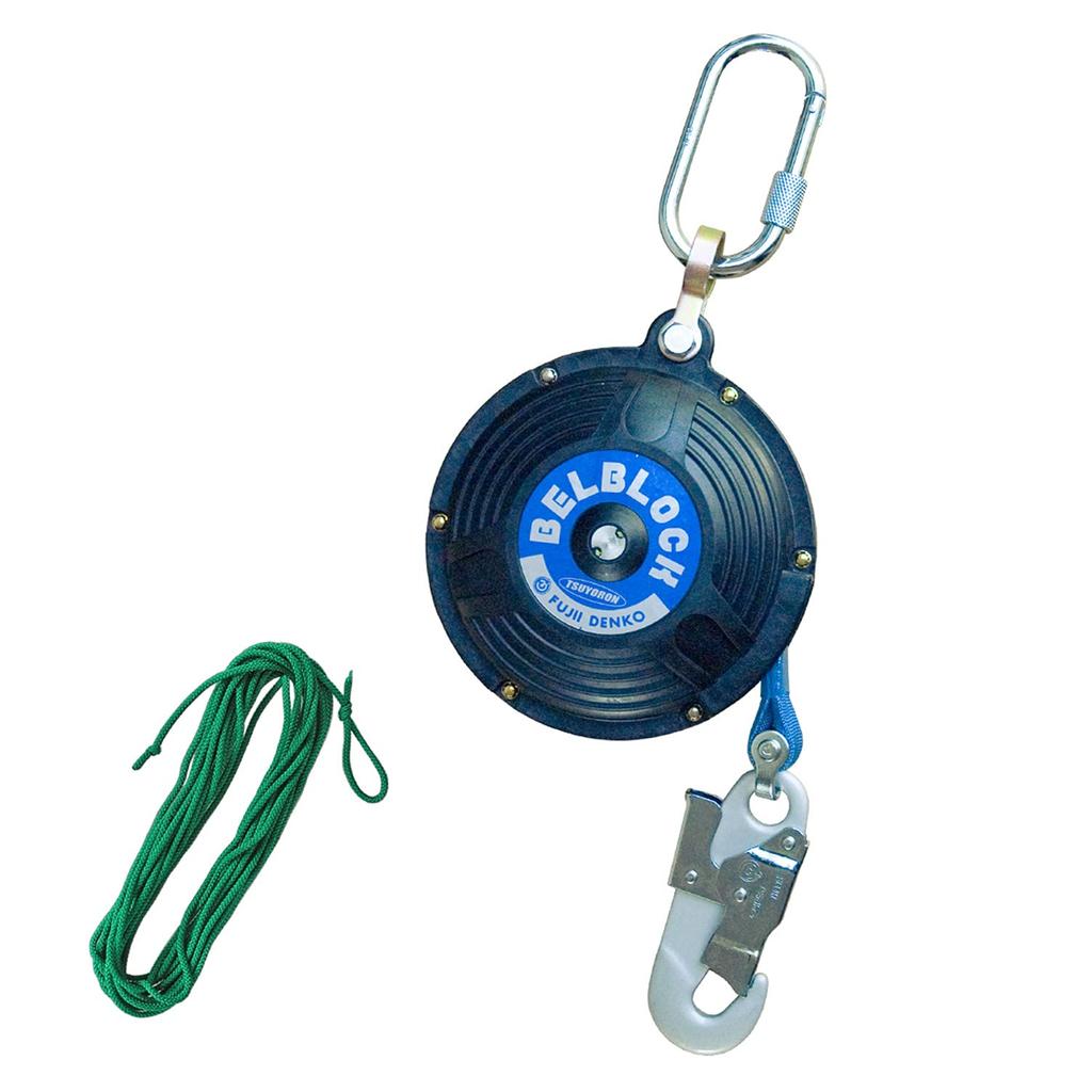Fujii Denko Fall Protection Elevation Bell Rope Pull Made in Safety Elevation and TSUYORON Device, Temporary, Block, 5.7m Length, BB-60-SN (with