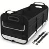 Large Car Trunk Organizer with 5 Compartments Trunk Organizers and Car Storage SUV Reinforced Handle, Securing Straps Trunk Orga