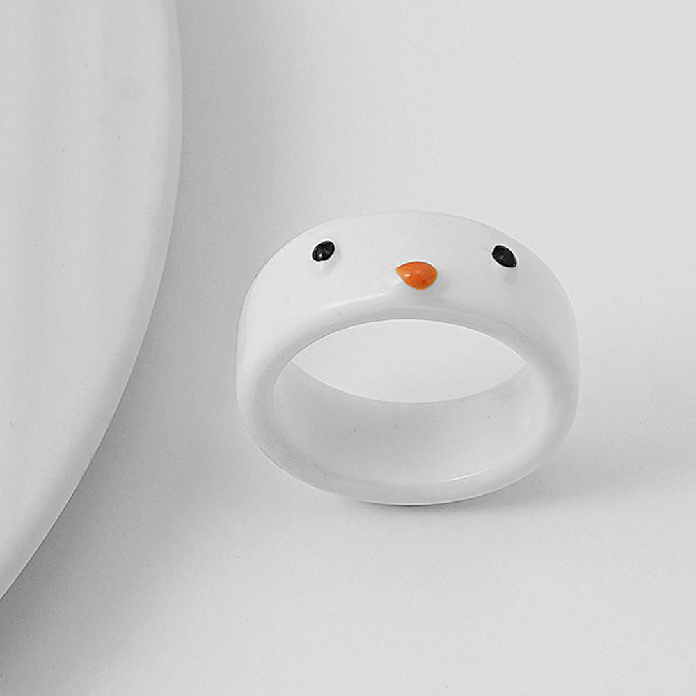 Мультяшное студенческое кольцо, женское кольцо, кольцо для пары, цветное акриловое кольцо с лягушкой и курицей