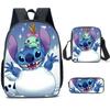 New animation cartoon stitc three-piece schoolbag, primary and secondary school backpack, backpack