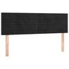 vidaXL LED Kopfteil Schwarz 144x5x78/88 cm Samt