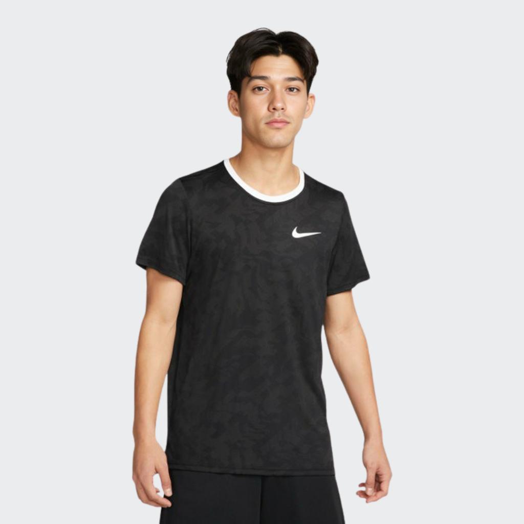 Nike Быстросохнущая спортивная футболка с круглым вырезом, мужские топы, черные DM6477-010