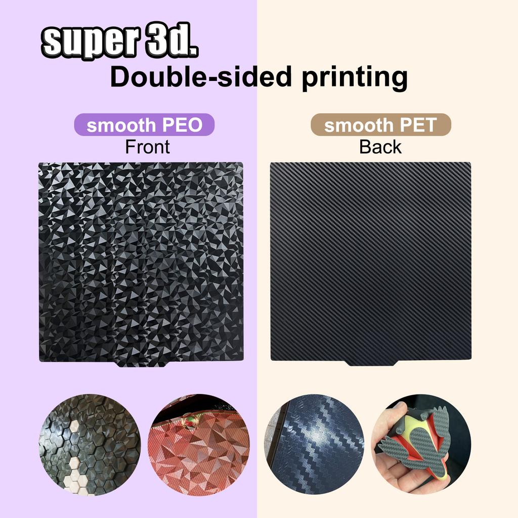 Smooth PEO Creality Ender 5 Plus Build Plate PET Bed Magnetic Sheet 377x370 Spring Steel Sheet For 3D Printer Ender 5 plus Plate