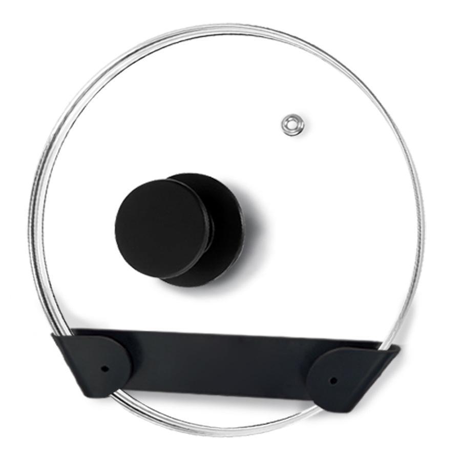 Wall-Mounted Punch-Free Pot Lid Storage Rack with Sticky Hooks