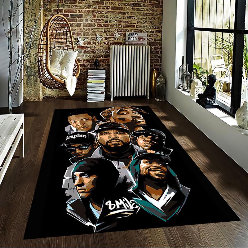 Hip-Hop Legends Graphic Carpet suitable as a non-slip mat for the living room or bedroom sofa