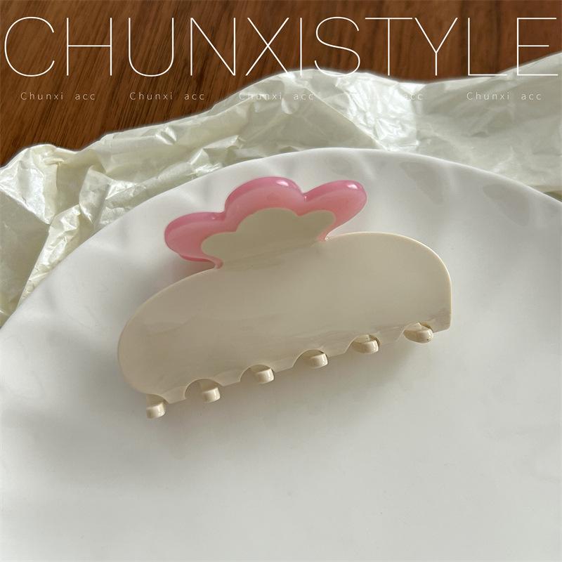 Заколка для волос EmiJay Розовый цветок и бабочка - Милая романтичная заколка-акула