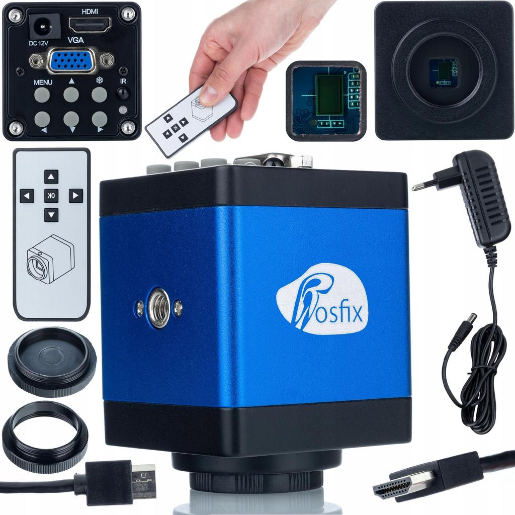 Rosfix Zestaw Do Mikroskopii Cyfrowej – Regulowany Wysięgnik ODM-180X 50mm | Platforma ODM-100X 50mm I 40mm | Kamera Draco Blue PRO 2MP