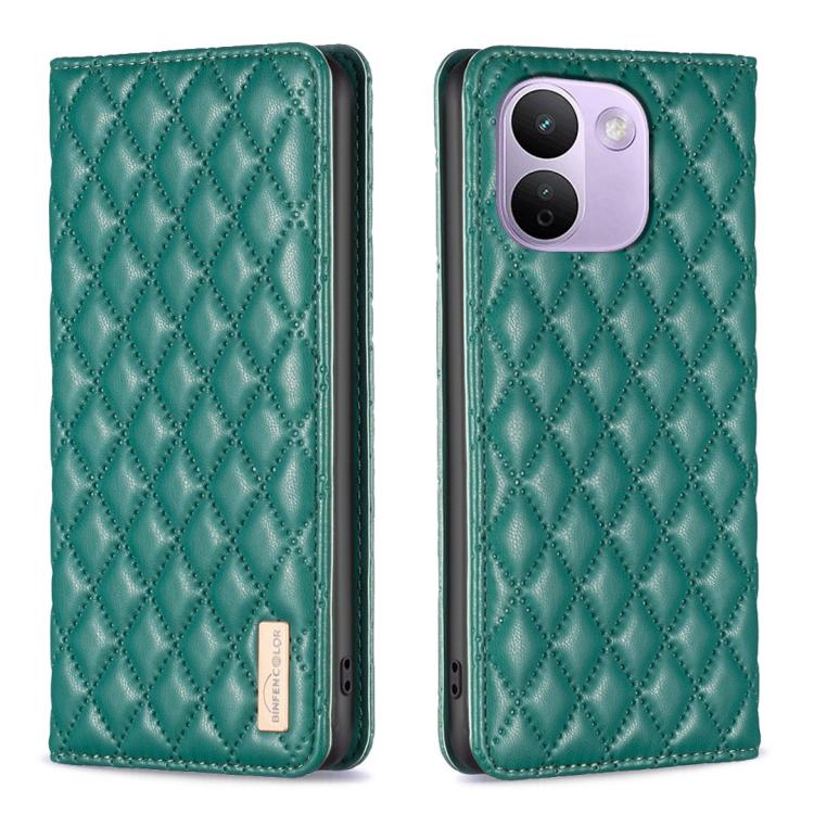 Diamond Lattice Magnetic Leather Flip Phone Case For Redmi