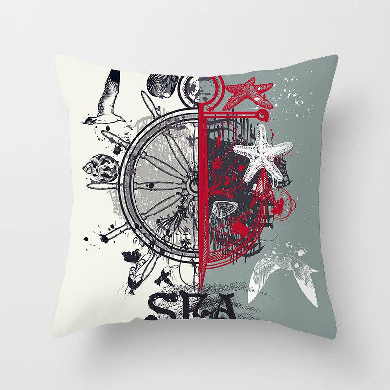 Ins Товары для дома Расписанная вручную Подушка-машина Океан Чехол для офисной подушки