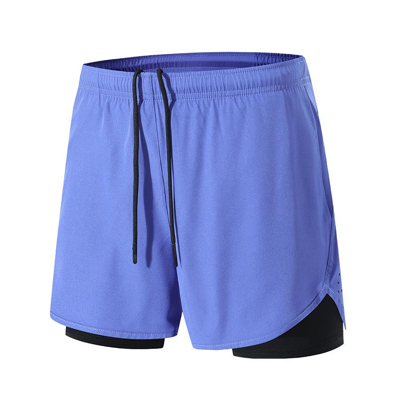 Мужские летние шорты для фитнеса в европейском и американском стиле, быстросохнущие, двухслойные, для марафона, для фитнеса