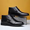 Leather Cowhide Cotton Shoes Men's Casual Fashion Men's Cotton Boots Versatile Thermal Velvet Shoes