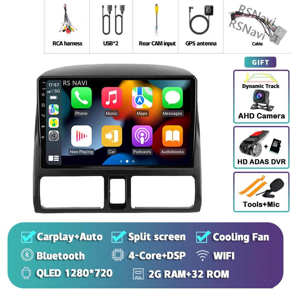 Android 14 Carplay 2DIN Car Radio Multimedia Video Player For Honda CR-V 2002 - 2005 Navigation GPS Stereo DSP 360 Camera DVD BT