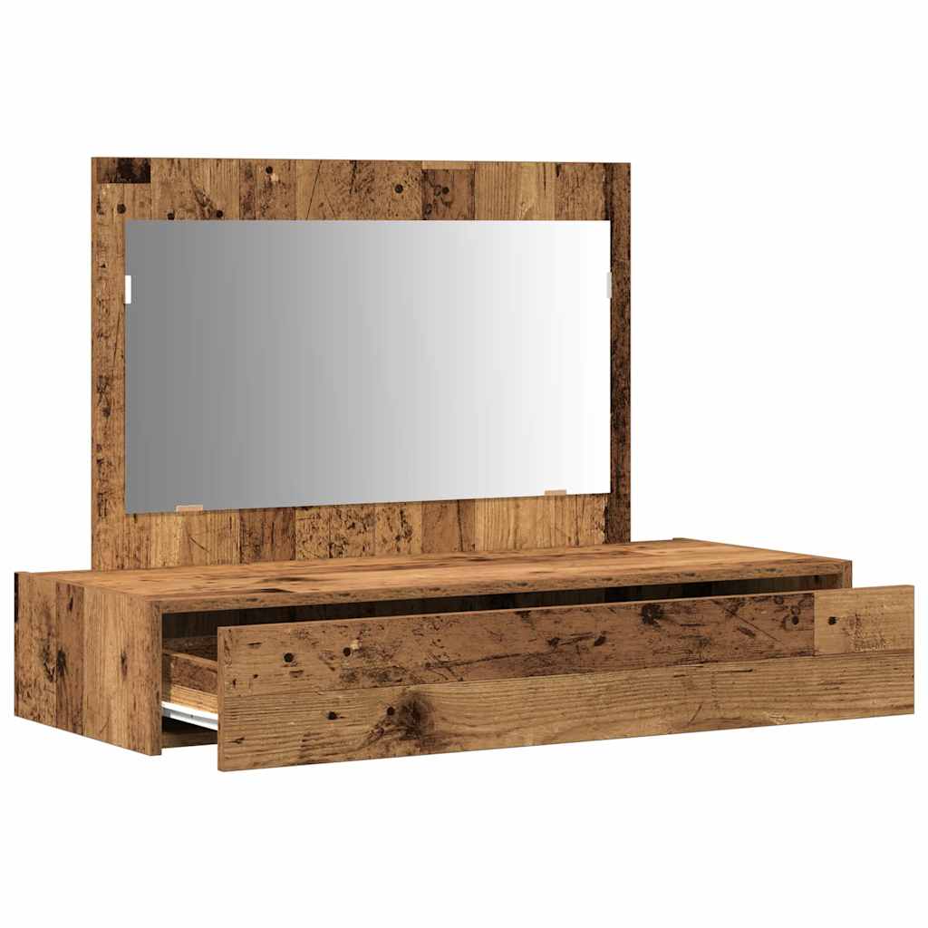Makeup Table with Storage Brown 100 x 40 x 70 cm Engineered Wood