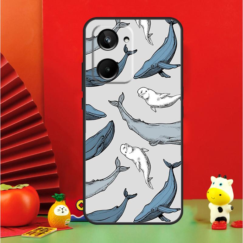 Чехол для Realme GT Neo 6 C21Y C25s C30 C31 C33 C35 C51 C53 C55 C67 GT5 9 10 11 12 Pro Plus с рисунком «Синий океан и киты»
