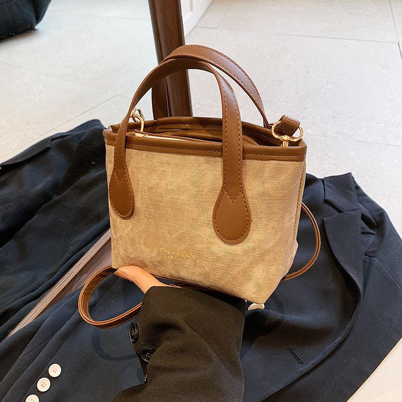 Retro Fashion Simple Temperament Handbag 2025 Spring New Versatile Ins Shoulder Messenger Bag Bucket Bag Women