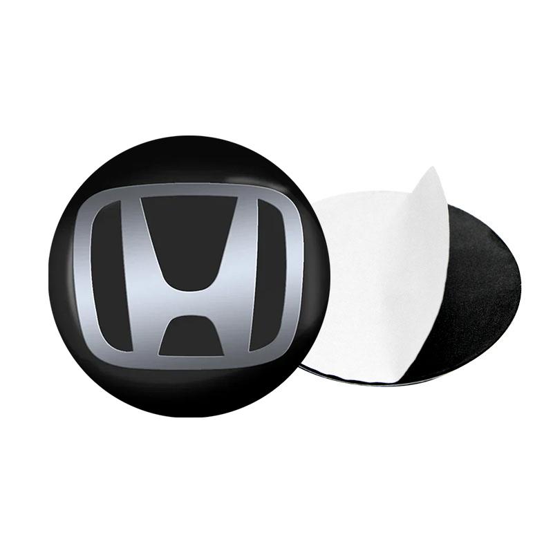 4pcs 56mm Flexible Fit Wheel Center Caps-3M Adhesive Metal Stickers Compatible For Honda Civic Fit Jazz Accord Pilot Passport Stepwgn CRV BRV HRV