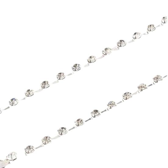 1 Pc Rhinestone Shoulder Strap Silver Rhinestone Bra Shoulder Chain Jewelry Adjustable Underwear Strap for Festival Rave Bridal Wedding Dress