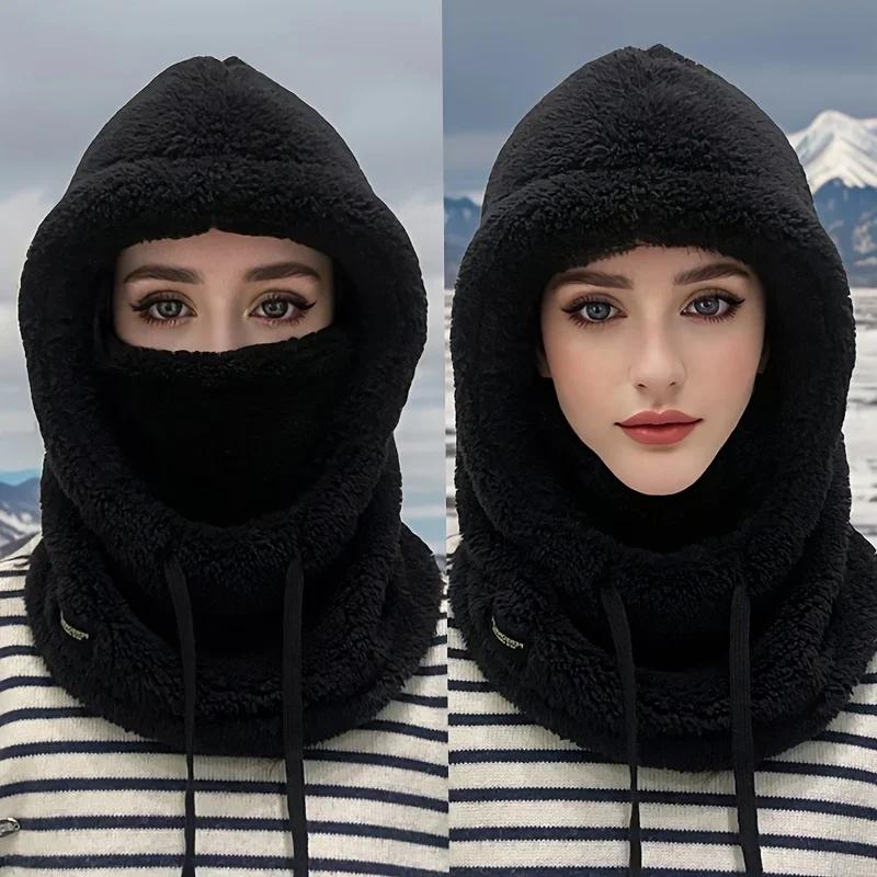 Зимняя Улучшенная Утепленная Меховая Маска Шапка Эластичная Затяжка Легкая Теплая Мягкая Ветрозащитная Уличная Велосипедная Лыжная Спортивная Шапка