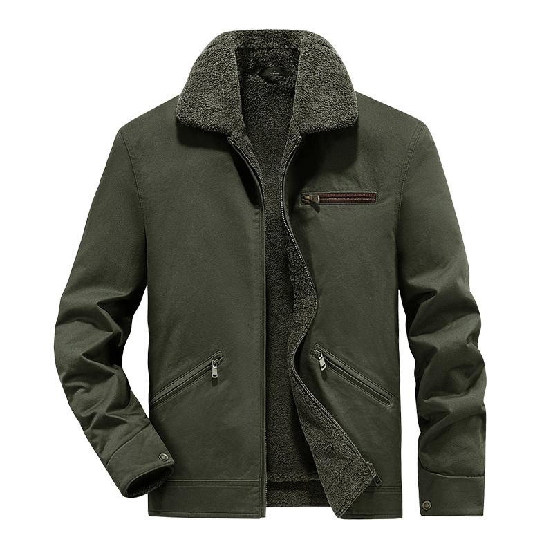 Men's Velvet Jacket, Pure Cotton Jacket, Velvet Thickening, Washed Work Clothes, Outdoor Lapel Men's Tops