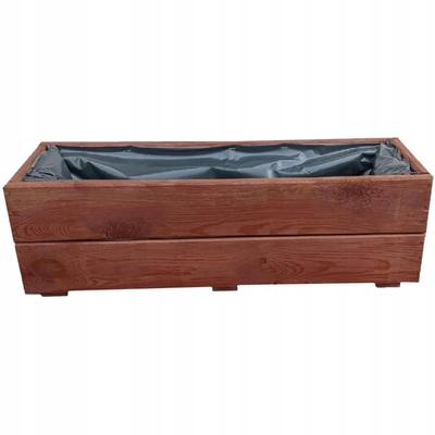 Flowerpot For Balcony, Windowsill, Rectangular, Wooden, Walnut, 60X18 D27