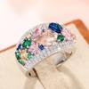 Кольца для женщин Huitan Multi Colored Circonia, новые дизайны, свадебные, помолвочные, роскошные аксессуары, модные подарки, ювелирные изделия