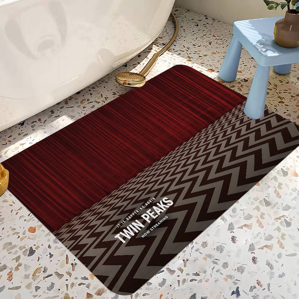Thriller T-Twin TV P-Peaks Bathroom Mat Retro Multiple Choice Living Room Kitchen Rug Non-Slip Bedside Mats