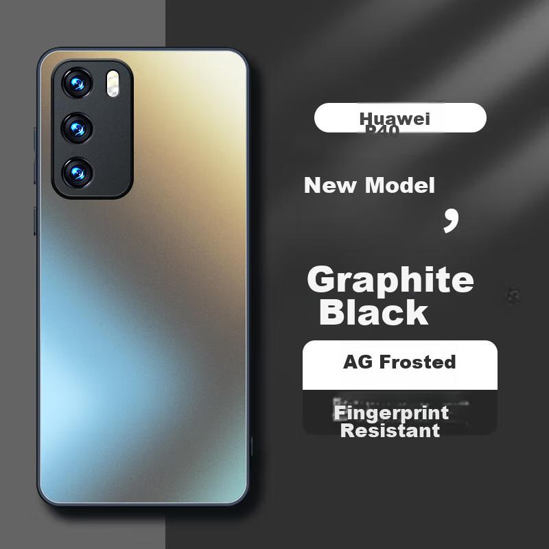 Phone Case for Huawei P40, P40 Protective Cover with Full Lens Protection, Ultra-Thin Luxury Frosted Silicone Shockproof Simple Design, Graphite Black