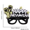 New Year Non-woven Glitter Powder Glasses Happy New Year Decorations Christmas Party Decor Adult Children Eyeglass Frame