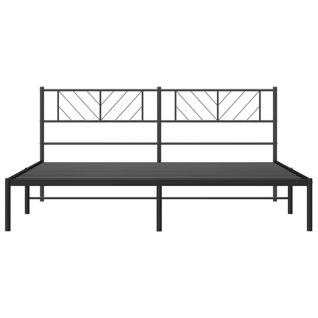 Металлический каркас кровати с изголовьем Черный 183 x 213 см