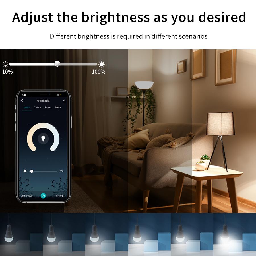 WiFi Smart Led Light Bulb E27 12/15/18W Voice RGB Dimmable Light Ampolleta Parlante Wifi Lamp Work With Google Assistant Alexa