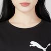 Puma Американские ретро-буквы с логотипом, дышащая свободная повседневная футболка с коротким рукавом, женские топы, черный цвет 673655-01