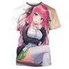 Летняя футболка Quintessential Quintuplets в стиле аниме для девочек Nakano Nino с 3D принтом, повседневные модные футболки с короткими рукавами, мужская одежда