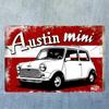 Винтажная металлическая жестяная табличка Austin Mini Ретро-дизайн автомобиля с состаренным видом Идеально для домашнего бара кафе гаража Декор Классический A