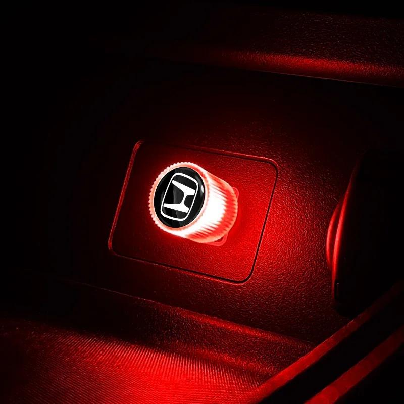 2025 Car New Honda 1Pcs USB Car LED Light Auto Interior Atmosphere Light Emblem For Honda Jazz City Civic Inspire Accord FIT HRV